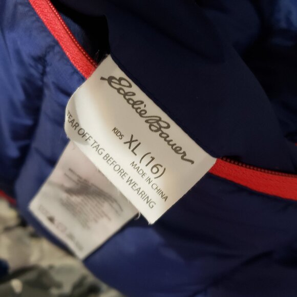Kids Eddie Bauer Goose Down Reversible Jacket Size 16 - Picture 2 of 16